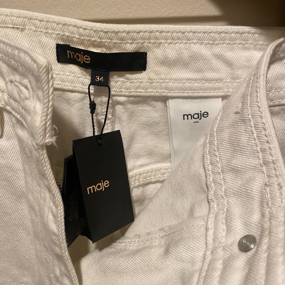 Maje White Denim Shorts - Picture 2 of 4